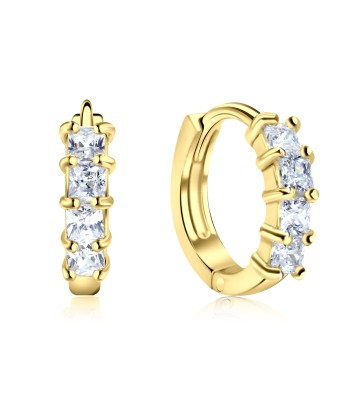 Gold Plated CZ Stone Huggies Earring STHG-04-GP